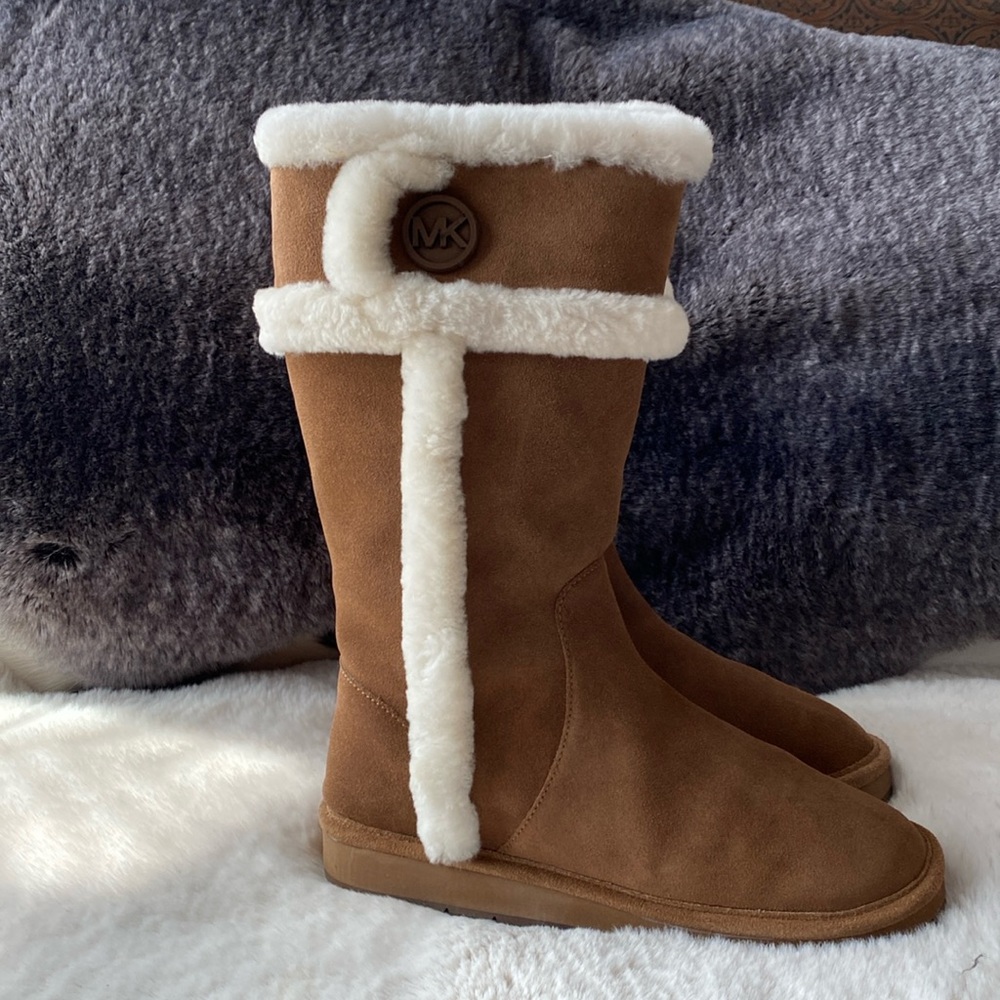 Michael Kors tall caramel suede boots women’s size 9